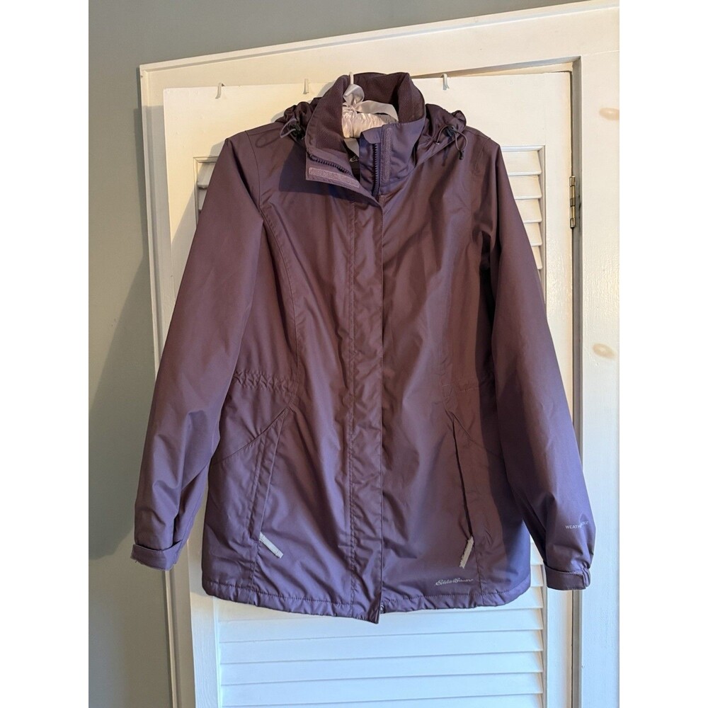 Eddie Bauer WeatherEdge Jacket Women’s S Waterproof Insulated Hooded Purple